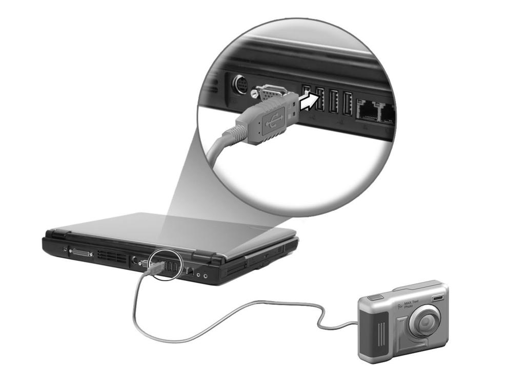 40 Περιφερειακά και επιλογές Συσκευές USB Ο υπολογιστής σας έχει τέσσερις θύρες Universal Serial Bus (USB) 2.0 για τη σύνδεση µια ποικιλίας από περιφερειακά USB.