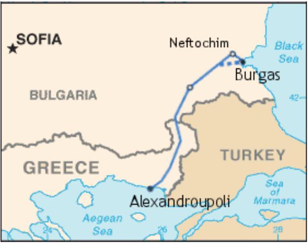 48 ΔΙΜΕΡΕ ΕΜΠΟΡΙΟ ΕΛΛΑΔΑ-ΡΩΙΑ 48 3.4.1Αγωγόσ Πετρελαίου Μπουργκάσ-Αλεξανδροφπολθ Θ τριμερείσ διακρατικι ςυμφωνία μεταξφ Ελλάδασ- ωςίασ-βουλγαρίασ για τθν καταςκευι του πετρελαιαγωγοφ