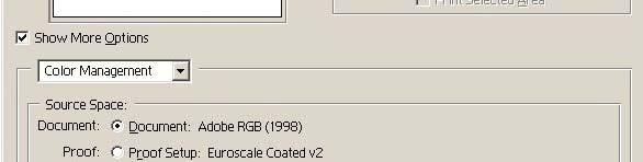 Στην καρτέλα Color [Χρώµα] (Windows) ή στον πίνακα Color Options [Επιλογές χρωµάτων] (Mac OS), υπάρχουν οι ακόλουθες επιλογές για το στοιχείο Color Management [ ιαχείριση χρωµάτων].