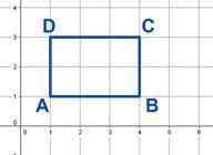 ليكن ABCD مستطيال رؤوسه A(1,1),B(4,1),C(4,3),D(1,3) ارسمه ثم ارسم تمددا له مركزه نقطة األصل ومعامله.
