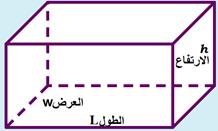 10 cm ا كتب قانون الحجم V = L w h ع و ض وأبس ط 10 8 8 = V V = 640 لذا يكون حجم متوازي السطوح المستطيلة = 3 640