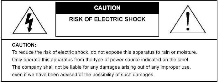 Σηµαντικές οδηγίες για την ασφαλή χρήση της συσκευής ΠΡΟΣΟΧΗ: Για να µειώσετε τον κίνδυνο ηλεκτροπληξίας µην εκθέτετε αυτή την συσκευή σε βροχή ή υγρασία.