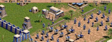 Εικόνα 4.8 - Το παιχνίδι Age of Empires. Ο κόσμος του έχει δεχτεί παραμόρφωση στην κλίμακα των κτηρίων και των ανθρώπων 4.3.1.