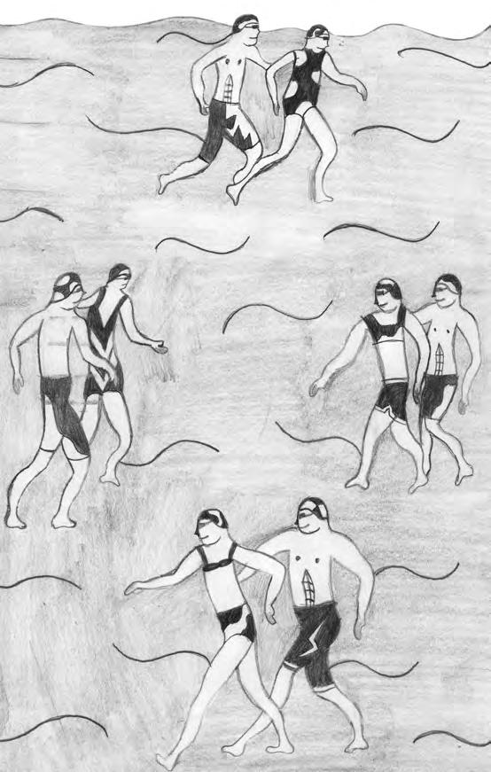 36 το κολυμπι στην Παιδικη ηλικια Εικόνα 4 6. Κωπηλατική κίνηση βαδίζοντας, με τράβηγμα και πέταγμα πίσω του νερού (Εικ. 2). 7.