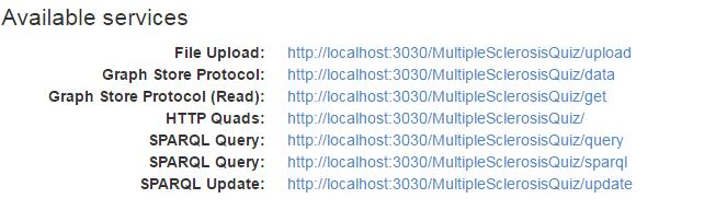 SPARQL πρωτόκολλο αποθήκευσης γράφου: Η υπηρεσία αυτή προσφέρει τη δυνατότητα αποθήκευσης του γράφου σε μορφή RDF.