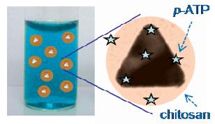 p ATP masurate folosind ca linie excitatoare un laser la 785 nm (b), 633 nm (c), 532 nm (d). Pentru masuratorile SERS concentratia moleculelor de p ATP in solutii este de 9.9 x 10 6 M.