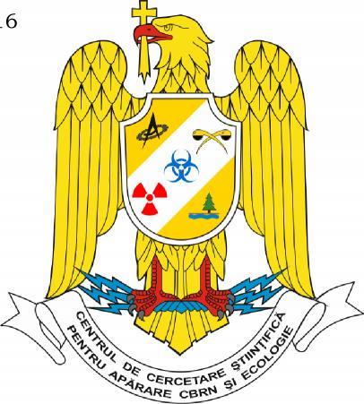 ROMÂNIA MINISTERUL APĂRĂRII NAŢIONALE CENTRUL DE CERCETARE ŞTIINŢIFICĂ PENTRU APĂRARE CBRN ŞI ECOLOGIE Nr. A 2630/29.11.