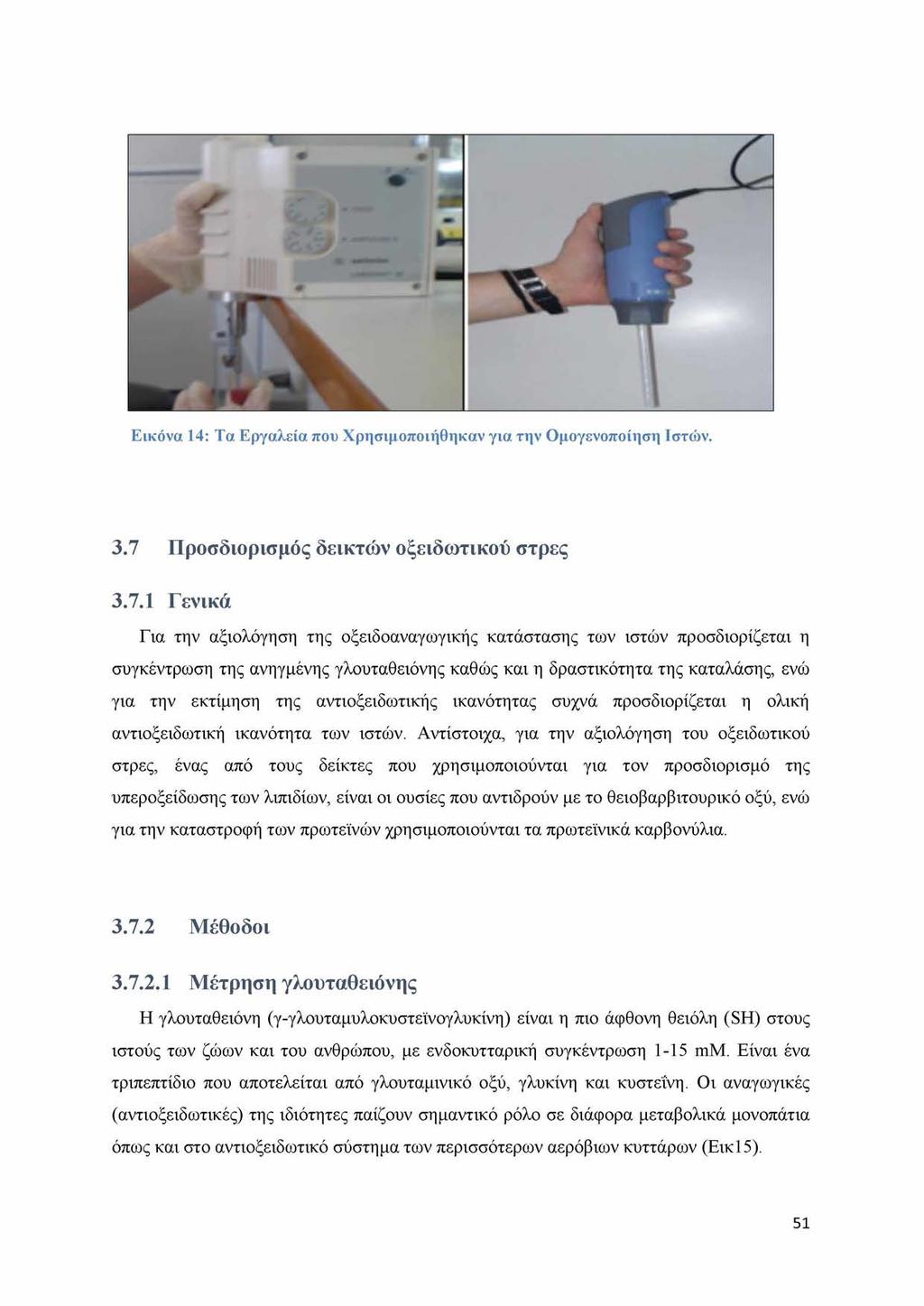 Εικόνα 14: Τα Εργαλεία που Χρησιμοποιήθηκαν για την Ομογενοποίησε Ιστών. 3.7 