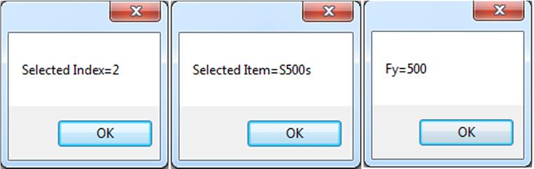 selectedindex Case Is = 0 : Fy = 220 Case Is = 1 : Fy = 400 Case Is = 2 : Fy = 500 End Select SelectedIndex = cbxtest.