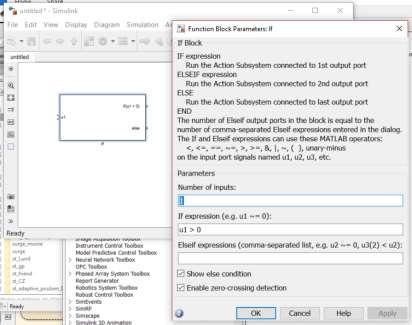 Λογική if-then-else στο Simulink Εναλλακτικά ο χειρισμός με τις διαφορετικές καταστάσεις (states) των υποσυστημάτων μπορεί να γίνει