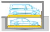 Combilift aceste sisteme reprezintă combinaţia între depozitarea și deplasarea autoturismelor parcate unul lângă celălalt asigură o parcare compactă pe două până la patru niveluri cu doar o cale de