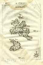 1688. Χαλκόγραφος χάρτης νησιών του Αιγαίου, κείμενο στην πίσω όψη.