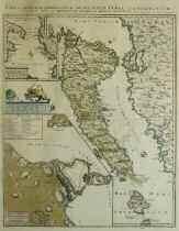 Coringrafo Coronelli. ca 1690, Venice. Χαλκόγραφος χάρτης επί κειμένου και κείμενο στην πίσω όψη.