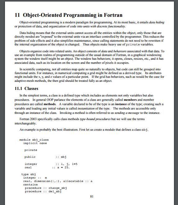 , SCIENTIFIC PROGRAMMING IN FORTRAN 2003, A tutorial Including Object- Oriented