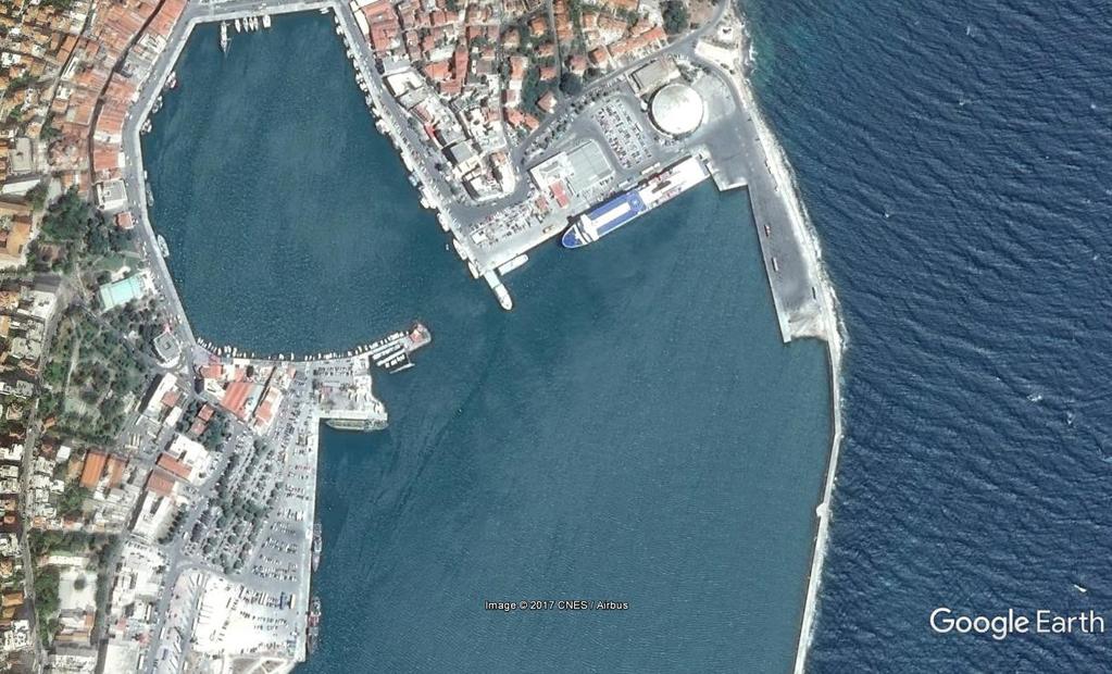 Του κύριου και των πλαγίων μετώπων του προβλήτα Ε/Γ-Ο/Γ πλοίων λιμένα Μυτιλήνης (σημείο Α έως σημείο Β) συνολικού μήκους περί τα 565 m, Του κύριου και των πλαγίων μετώπων του προβλήτα του εμπορικού