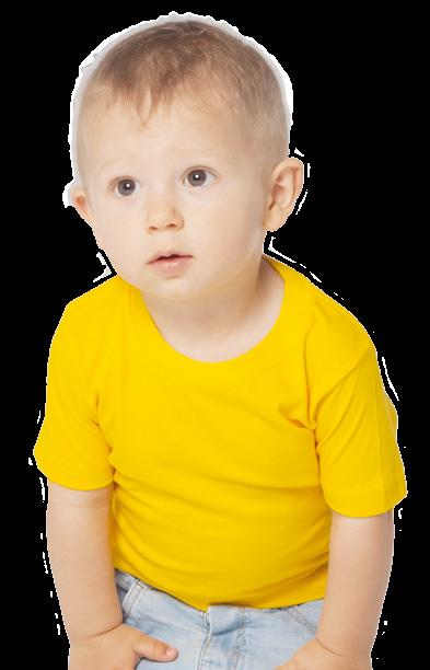 BABY T-SHIRT REF: TSRB150 Χαρακτηριστικός: Κοντομάνικο παιδικό T-shirt. Λάστιχο rib-lycra στο λαιμό Εσωτερικοί ώμοι με ρέλι. Σύνθεση: 100% μερσεριζέ βαμβάκι. Βάρος: 155 γρ.