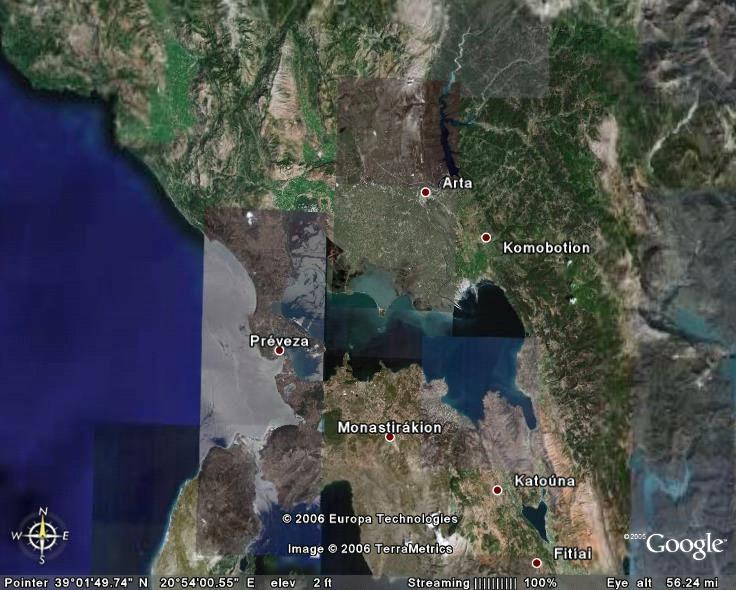 Κεφάλαιο 6o: Περιβάλλον και Βιώσιμη ανάπτυξη στο Δήμο Αρταίων 6. Ο Αμβρακικός κόλπος 6.. Γεωγραφική Θέση Ο Αμβρακικός κόλπος βρίσκεται μεταξύ των νομών Αιτωλοακαρνανίας, Άρτας και Πρέβεζας.