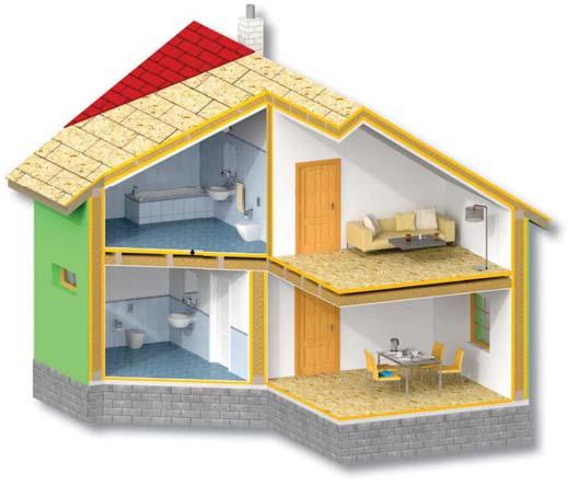 Uporaba OSB SUPERFINISH ECO plošč: 1. podporne stenske konstrukcije 2. podporne stropne konstrukcije 3.