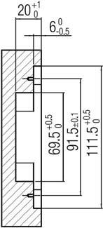 Nastavitev: + 3-3 Z 69,5 +0,5 91,5±0,1 111,5 +0,5 + 3 29 +0,5 X