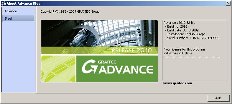 Advance Steel About dialog box Περισσότερες πληροφορίες στο About dialog box Παρουσίαση του