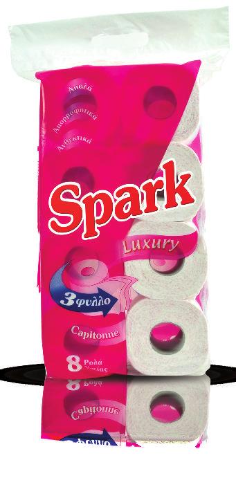 Spark Ρολά υγείας Spark 8 ρολά υγείας 3φυλλα Luxury ροζ 150