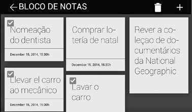 (para introduzir um nome para a entrada) e Finalizar (para confirmar a entrada com a data/ hora selecionada) são apresentados neste ecrã.