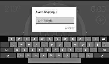 COOKING IN STEPS Up to three alarms can be programmed at the same time, displayed on screen by a blue triangle. This allows you to: Programme an alarm after programming a cooking time.