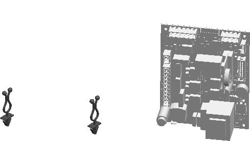 () - Rimuovere il lembo [] presente in basso a dx della stufa con l ausilio di una pinza. () T2032447-00 - Far passare il ricevitore per telecomando [] nello spacco appena creato.