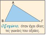 Oρθογώνιο 1 ορθή γωνία Oξυγώνιο όλες