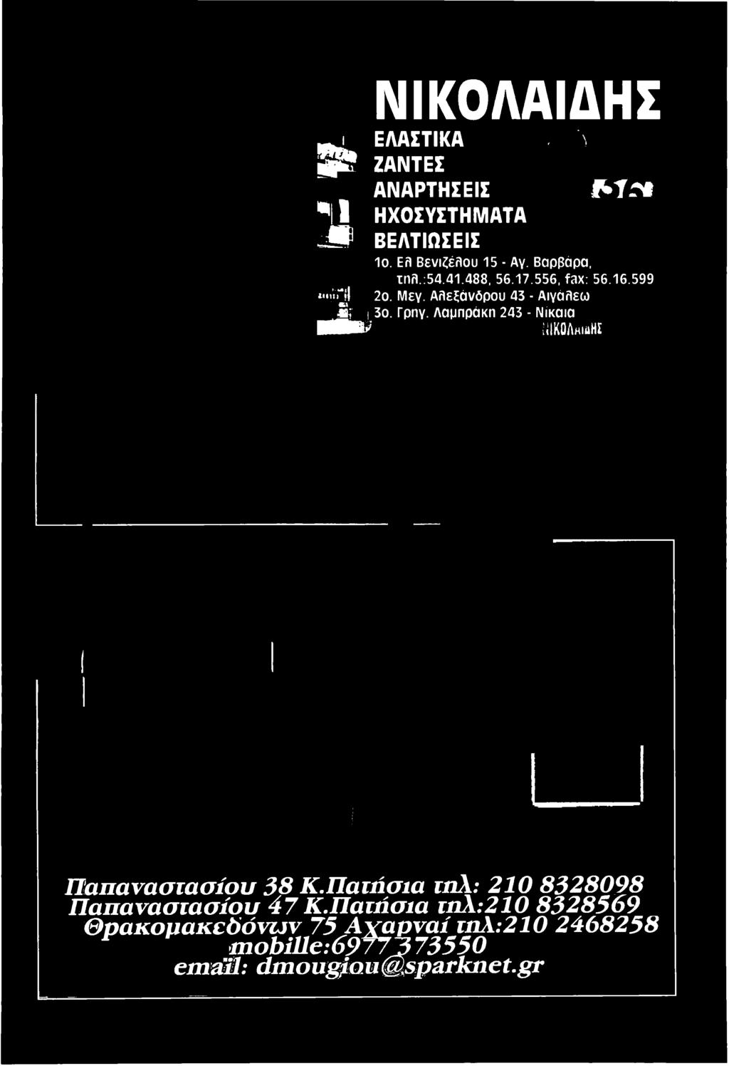 Πατήσια τηλ: 210 8328098 Παπαναστασίου 4 7 Κ.