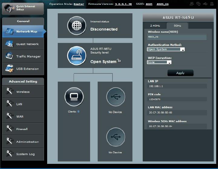 Ρυθμίσεις ασφαλείας 5GHz 4. Στο πεδίο Wireless name (SSID) (Ασύρματο όνομα (SSID)), πληκτρολογήστε ένα μοναδικό όνομα για το ασύρματο δίκτυο. 5. Από την αναπτυσσόμενη λίστα Security Level (Επίπεδο ασφαλείας), επιλέξτε τη μέθοδο κρυπτογράφησης για το ασύρματο δίκτυο.