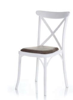 καρέκλα έως 14τμχ, 100%   Επιφάνεια με ξύλινη υφή και μαξιλάρι που την