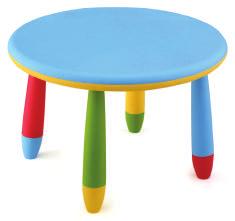 table Παιδικό στρογγυλό τραπεζάκι, με πλαστική επιφάνεια και πόδια, σε