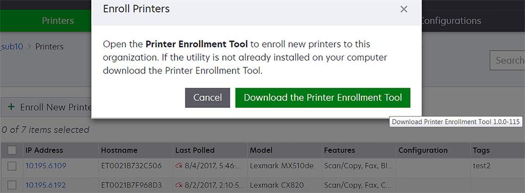 Διαμόρφωση εκτυπωτή 23 Εάν υπάρχουν ήδη εγγεγραμμένοι εκτυπωτές, κάντε κλικ στις επιλογές Εγγραφή νέων εκτυπωτών > Λήψη του εργαλείου εγγραφής εκτυπωτή.