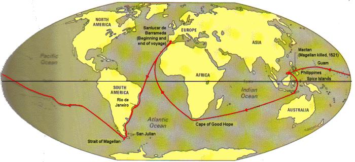 Φερδινάνδος Μαγγελάνος (Fernando de Magallanes, 1480-1521) Ο Πορτογάλος θαλασσοπόρος Φερδινάνδος Μαγγελάνος έμεινε στην ιστορία ως ο πρώτος Ευρωπαίος που «παρέκαμψε» τη Νότια Αμερική και διέσχισε τον