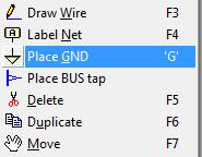 Масу једноставно бирамо из опције Edit тако што кликнемо на Place GND (Слика