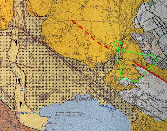 Σχήµα 2.3 Νεοτεκτονικός Χάρτης Θεσσαλονίκης (ΟΑΣΠ 1997) Στον Νεοτεκτονικό χάρτη (1:100.