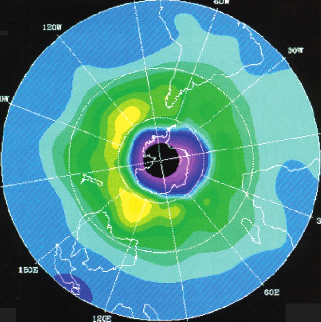 TOTAL OZONE FROM SBUV/2 SOUTHERN HEMISPHERE 120W 90W 60W 30W 150W 0W 180 150E