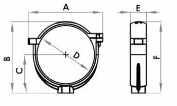 ΣΤΗΡΙΓΜΑ ΚΑΘΟΔΟΥ (ΚΟΛΑΡΟ) Φ 100 / PIPE BRACKET Φ 100 Κούτα / Box 50 Παλέτα / Pallet 2000 Διαστ.