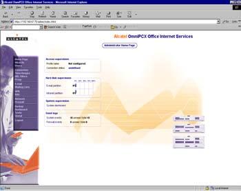 Η διεπαφή διαχείρισης του Alcatel OmniPCX Office Τα ενσωµατωµένα στοιχεία του internet διαχειρίζονται εύκολα µε µια εφαρµογή διαχείρισης που βασίζεται στο web - πρόσβαση στο Internet - IP VPN -