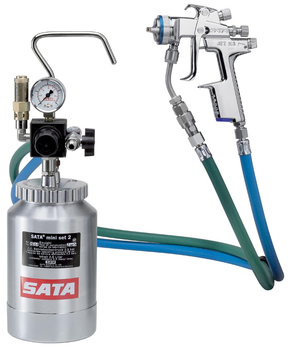SATAminiset 2lt & 10lt με Πιστόλι Βαφής Κάδοι υψηλής πίεσης 2lt,5lt και 10 lt σε συνεργασία με πιστόλια βαφής SATAjet 3000 K.