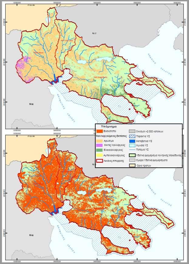 Χάρτης 15: Διάχυτες πηγές ρύπανσης στο ΥΔ Κεντρικής Μακεδονίας