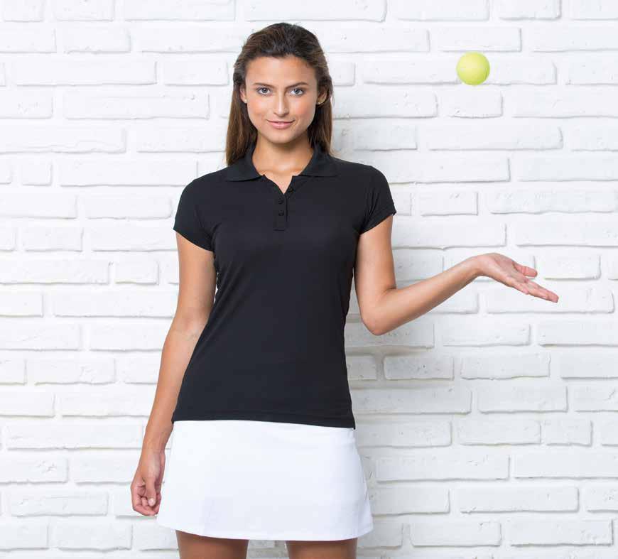 SPORT polo pique lady REF: sportpqlady NEW PRODUCT Εφαρμοστό. Τρίκομπη πατιλέτα. Πλανές σχισμές στο τελείωμα. φακαρόλα σε αντίθεση. 150-160γρ. 100% πολυέστερ.