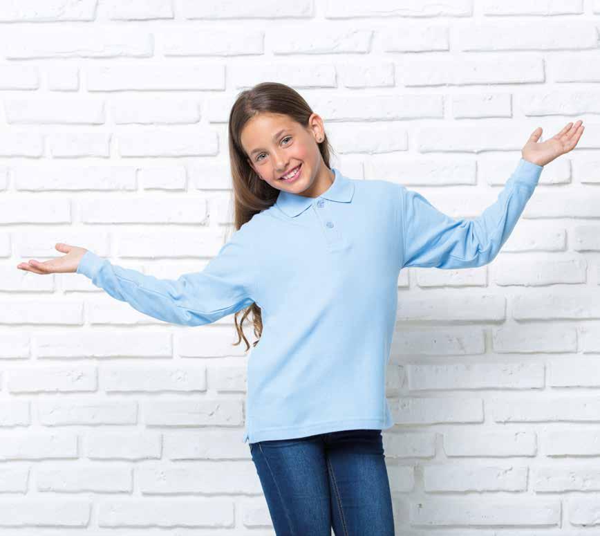 kid polo ls REF: pkid210ls Μακρυμάνικο παιδικό poloμε μανσέτα, με δίκομπη πατιλέτα και πλανές σχισμές στο τελείωμα. 1x1 μανσέτα με λάστιχο rib. 210γρ. Περίπου.