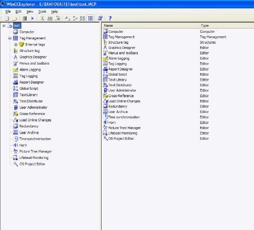 Δημιουργία προγράμματος WinCC Από file-new και αφού τοποθετήσουμε μέσο ενός project wizard τα βασικά του project, όπως name, storage path κλπ βγαίνουμε στη βασική
