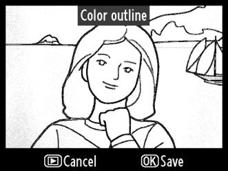 Color Outline (Ιχνογραφία) κουμπί G N μενού επεξεργασίας Δημιουργήστε ένα