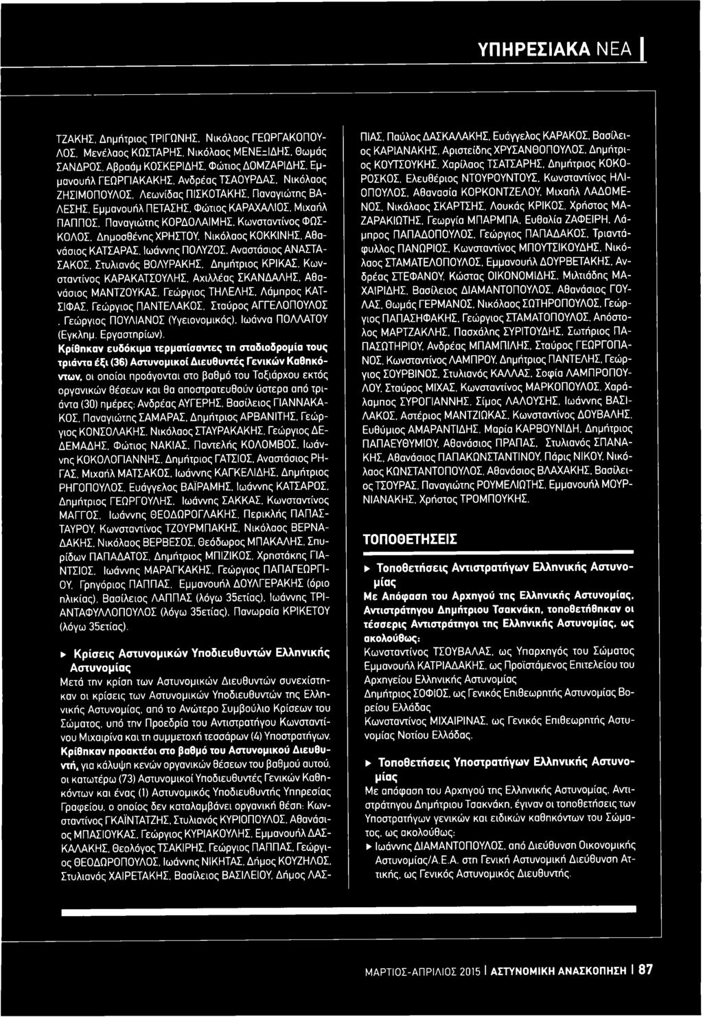 Κωνσταντίνος ΦΩΣ- ΚΟΛΟΣ. Δημοσθένης ΧΡΗΣΤΟΥ. Νικόλαος ΚΟΚΚΙΝΗΣ, Αθανάσιος ΚΑΤΣΑΡΑΣ, Ιωάννης ΠΟΛΥΖΟΣ. Αναστάσιος ΑΝΑΣΤΑ- ΣΑΚΟΣ. Στυλιανός ΒΟΛΥΡΑΚΗΣ. Δημήτριος ΚΡΙΚΑΣ. Κωνσταντίνος ΚΑΡΑΚΑΤΣΟΥΛΗΣ.