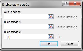 Στην συνέχεια πρέπει να επιλέξουμε τα δεδομένα που θα τοποθετηθούν στον οριζόντιο άξονα.