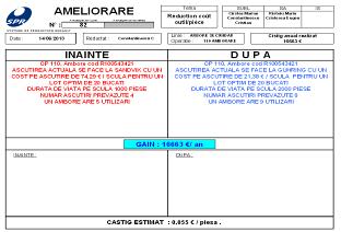 Ameliorare înainte/după O altă soluţie de micşorare a Tcy, precum şi creşterea randamentului operaţional a fost modificarea frezelor frontale de