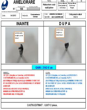 Operaţia 220: Gaurire La această operaţie s-a modificat geometria burghiului de Ø8 prin renuntarea folosirii burghiului în 3 muchii şi înlocuirea acestuia cu un burghiu în 2 muchii.